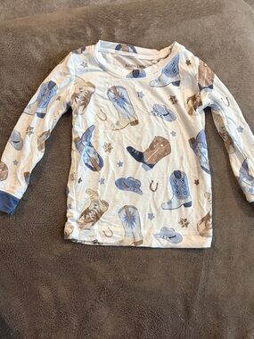 Angel Dear Cowboy Boot and Hat Print Long-Sleeve Shirt and Pants Outfit